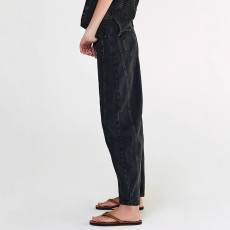 Black Washed Loose Straight Jeans GKNF-848