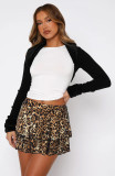 Leopard Print Sexy Pleated Skirt MZ-2876