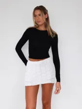 Fashion Solid Color Mini Skirt MZ-2866