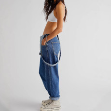 Fashion Loose Washed Denim Back Pants GKNF-3265
