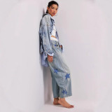 Casual Loose Love Wash Jeans GKNF-849