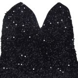 Sequin Velour Sling Backless Maxi Dress BY-7065