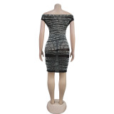 Sexy Ho Diamond Long Sleeve Mini Dress GFYX-7125
