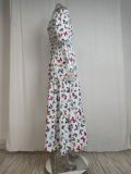 Plus Size One Shoulder Print Maxi Dress GHHE-24143
