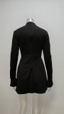 Plus Size Long Sleeve Solid Color Slim Mini Dress GHHE-25227