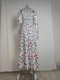 Plus Size One Shoulder Print Maxi Dress GHHE-24143