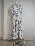 Plus Size One Shoulder Print Maxi Dress GHHE-24143