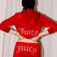 Hot Drill Letter Print Sport Two Piece Pants Set YWXS-9837