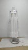Plus Size Solid Color Sling Big Swing Maxi Dress GHHE-28341