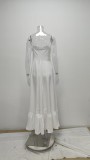 Plus Size Solid Color Sling Big Swing Maxi Dress GHHE-28341