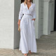 Plus Size Solid Color Shirt Wide Leg Pants Suit GHHE-8777