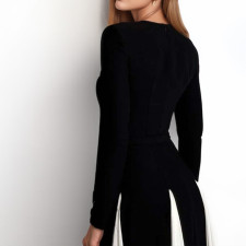 Plus Size Long Sleeve Color Block Maxi Dress GHHE-28687