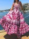 Plus Size Fashion Print Sling Big Swing Maxi Dress GHHE-25058