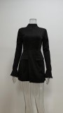 Plus Size Long Sleeve Solid Color Slim Mini Dress GHHE-25227
