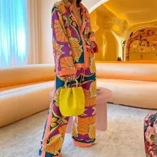 Plus Size Print Long Sleeve Pant 2 Piece Set GHHE-9119
