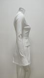 Plus Size Long Sleeve Solid Color Slim Mini Dress GHHE-25227