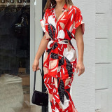 Plus Size Solid Color Half Sleeve Shirt Dress  GHHE-22037