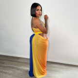 Beach style Wrap Chest Long Skirt Print Set YF-10730