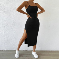 Sexy Backless Sling Split Midi Dress GYSQ-CDCK2210