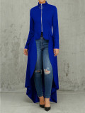 Long Sleeve High Neck Zipper Irregular Dress SFY-321