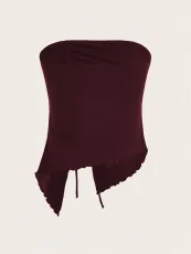 Drawstring Irregular Wrap Chest Vest GYSQ-CVDF2330