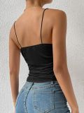 Solid Color Sling Knits Pleated Tops GYSQ-CVDF0650