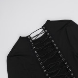 Sexy Long Sleeve Bandage Dress Two Ways To Wear FL-JY24481DGO
