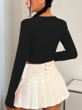 Long Sleeve Solid Color Love T Shirt GYSQ-ZTDH0940