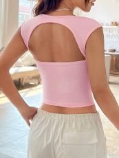 Solid Color Sleeveless Backless Vest GYSQ-CVDL2780