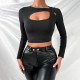 Sexy Solid Color Long Sleeve Crop Tops GYSQ-WCCI0130