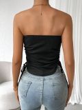 Solid Color Drawstring Wrap Chest Vest GYSQ-CVEA2480