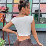 Square Neck Ultra Short Sleeveless Tank Top GYSQ-CVCD0810