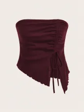 Drawstring Irregular Wrap Chest Vest GYSQ-CVDF2330