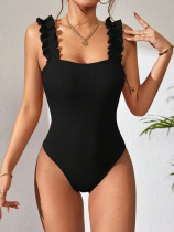 Sexy Knits Solid Color Sleeveless Bodysuit GYSQ-CODF0270