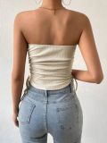 Solid Color Drawstring Wrap Chest Vest GYSQ-CVEA2480