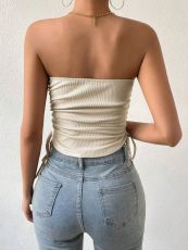 Solid Color Drawstring Wrap Chest Vest GYSQ-CVEA2480