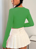 Long Sleeve Solid Color Love T Shirt GYSQ-ZTDH0940