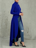Long Sleeve High Neck Zipper Irregular Dress SFY-321
