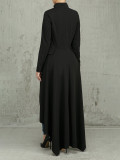 Long Sleeve High Neck Zipper Irregular Dress SFY-321