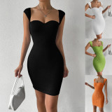 Sleeveless Solid Color Knits Mini Dress GYSQ-CDCJ1010