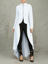 Long Sleeve High Neck Zipper Irregular Dress SFY-321