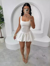 Solid Color Square Neck Mini Dress YUEM-11987