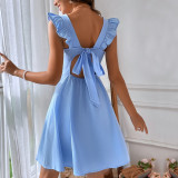 Fashion Solid Color Sleeveless Mini Dress GYSQ-CDBL3030