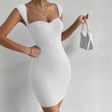 Sleeveless Solid Color Knits Mini Dress GYSQ-CDCJ1010