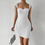 Sleeveless Solid Color Knits Mini Dress GYSQ-CDCJ1010