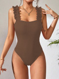 Sexy Knits Solid Color Sleeveless Bodysuit GYSQ-CODF0270