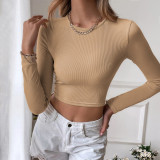 Long Sleeve Knits Backless T Shirt GYSQ-CTCD2830