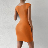 Sleeveless Solid Color Knits Mini Dress GYSQ-CDCJ1010