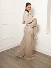 Long Sleeve Zipper Hooded Drawstring Pants Two Piece Set MIL-T072