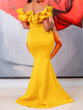 Plus Size One-line Neck Sexy Fishtail Long Dress GATE-552